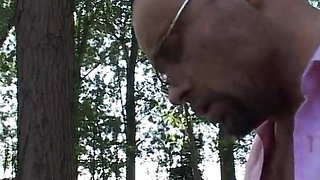 Two Hiker Meet a Cute Girl in the Woods for Some Pleasure
