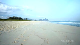 Very Horny Brazilian Beauty, Debora Andrade Fucks At The Beach