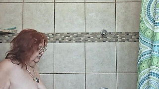 Big Beauty Nurse Vicki Taking a Mud Treatment in My Shower!