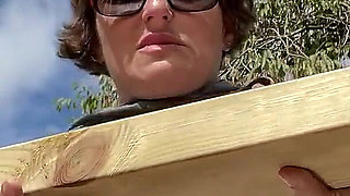 Naked Woodworking in My Shared Access, Very Overlooked Garden That 5 Sets of Neighbours Can See Into!