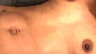 Skinny ebony teen Dior spoiled by stepbrother