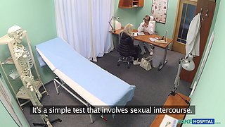 Blonde babe spreads legs & fucks doctor in fake hospital POV