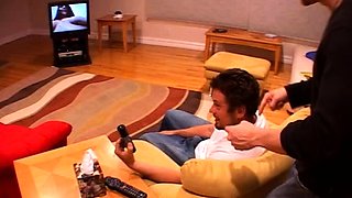 Sexy ebony girl wakes up and sucks a big fat cock