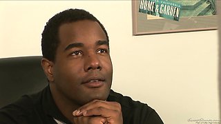 Interracial Office Heat with Darryl Hanah's Blonde Charm