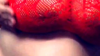 Big tit MILF does close up while dildoing her pussy