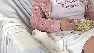 Violet Spice Eats Pasta Then Sucks and Fucks Her First Black Cock on Camera