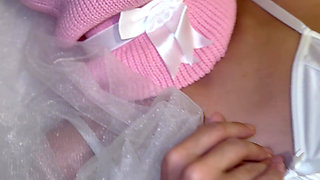 Slut in a Pink Mask Gets Her Face Crushed by a Foot