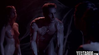 Curious MILF and BF have forest foursome