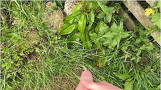 Hairy Dick Peeing In Nature