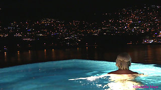 Couple Go for Late Skinny Dip Fondle