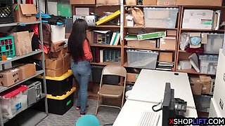 Hot smart ass teen fucked by a mall cop for stealing