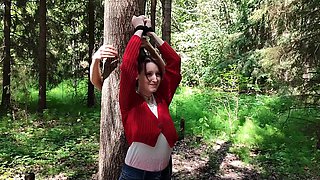 Mistress's Discipline: Tree Bondage, Whipping, and Vibrator Pleasure