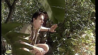 Fucking Blonde with Big Tits in Jungle Until She Takes Creampie