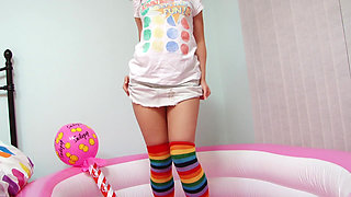 Sweet Teen Put Creamy All Over Her Body for Pleasure