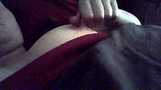 Turned on mature lady masturbating with panties and toys