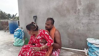 Desi Bhabhi Sona Fingered and Fucked Doggy Style by Jija on Roof - Big Ass, Big Natural Tits, Dress Removed