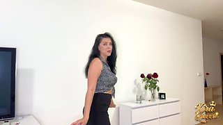 MILF Kira Queen Does Not Notice Shes Showing Tits While Cleaning!