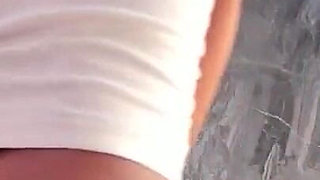 Vibrating Dildo in Lesbian Pussy