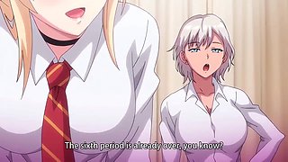 Virgin boy in hentai anime seduced by experienced woman