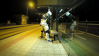 Risky Bus Stop Sex with Young Stepsis - Big Tits Latina Gets Creampie & Orgasm