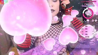 Tattooed Redhead Masturbates Bare Body in Fishnets While Smooth Dildo Slips Between Thighs
