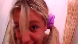 Blonde Babe From France Bouncing on Loaded Cock in POV