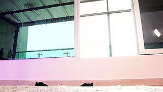 Blonde tight pussy babe solo toy fun in glamour masturbation