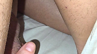 Step mom hand milking step son balls under blanket without shame