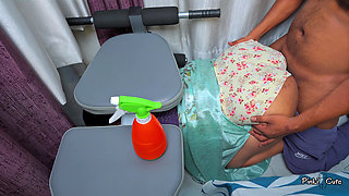 Kaam wali stuck in table, Owner Fucked her big Ass from behind.