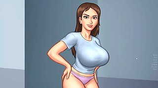Hentai gameplay adventure in summertime saga featuring big booties and animated fun
