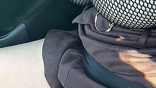 Exhibition in Micro Skirt in Public and Anal Plug