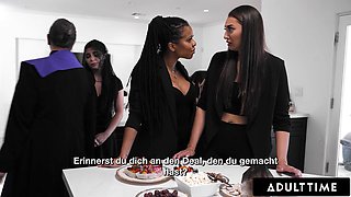 Bella Rolland Surrenders to Kira Noirs Free Use During Wild Public Nudity Party with Big Tits Brunette Action