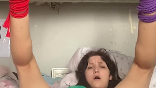 Making Myself Orgasm with My Feet Tied up to the Bed