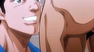 Muscle daddy destroys nerd in public restroom - Gay Anime