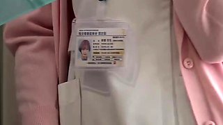 Japanese fantasy babe in uniform sucking