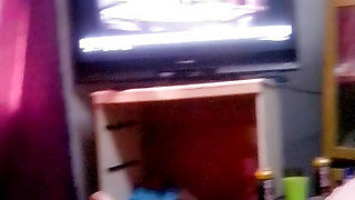 Fucking my fat filthy wife while watching video of me fucking tight petite teen step daughter & cum in her fat pussy free video