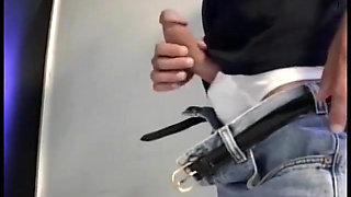 Dude has oral sex and rails trashy whore in bathroom