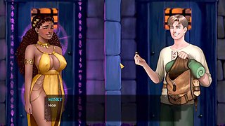 Cartoon sex simulator featuring a legendary big-busted elf and her youthful butt