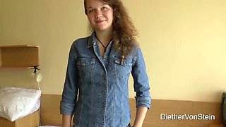 First Time Blowjob - Shy 18 Year Old Virgin Girl Sucks Cock