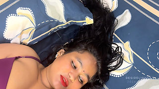 Newly Married Wife with Mehndi Hands in Orange Saree Husband Fucks Herhard
