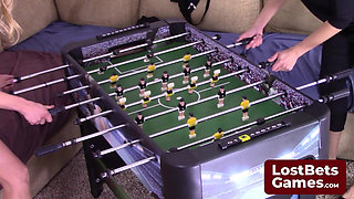 Two Best Friends Navigate This Comedic Strip Foosball Game