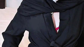 A Naughty Malaysian Hijabi Girl Doing Porn Showing off Her Ass in Abaya