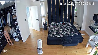 IPCAM - Hot Blonde European In White Thong Getting Dressed