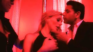 Busty Blonde and Brunette MILFs in Lingerie Share Cum After Threesome