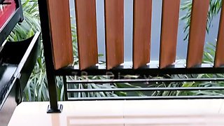 Beautiful Brunette Big Boobs Rides Fake Cock