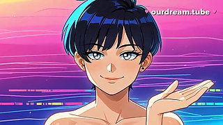 Synthwave Girl Fucks Until She's Drenched In Cum