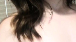 Amateur short haired teen brunette with