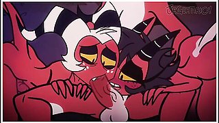 Helluva Boss 3some Blitzo X Moxxie X Millie Mmf With Car Toon