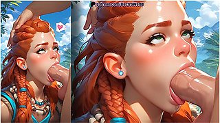 Car Toon - Aloy From Horizon Fucks In All Positions And Gets Many Orgasms!