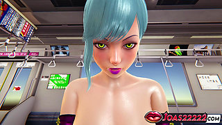 Big Tits Viletta Nu in Subway - Enjoy a Thighjob Fetish in Pantyhose, Intense Cowgirl on Seat POV Fuck, and an Anal Piledriver